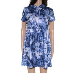 BEBOP Womens Fit + Flare Above The Knee Dress Blue Short Sleeve Juniors XXS